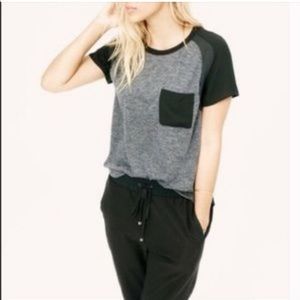 Lou & Gray Mixed Media Gray Black Tee Shirt LOFT